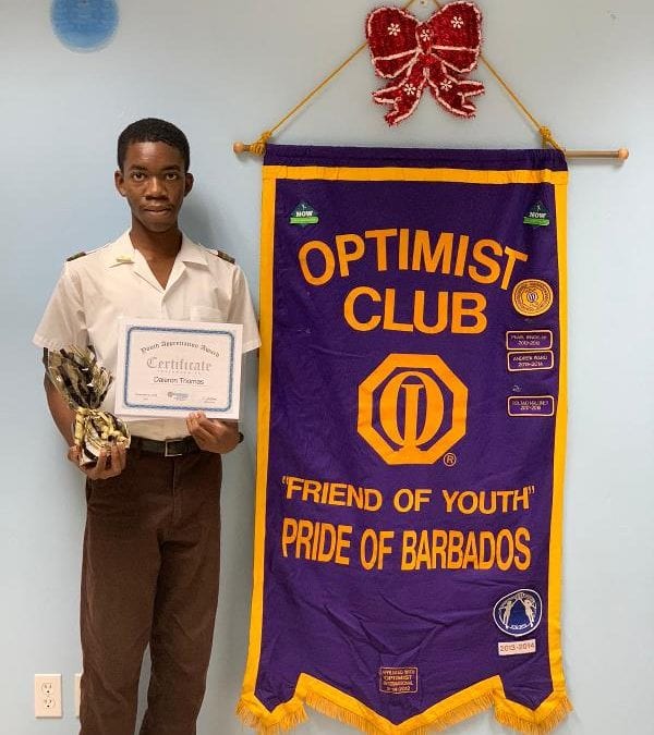 Optimist Club Awards Outstanding Frederick Smith Student