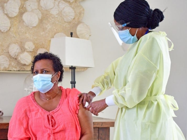 Dame Sandra Mason Gets Vaccinated