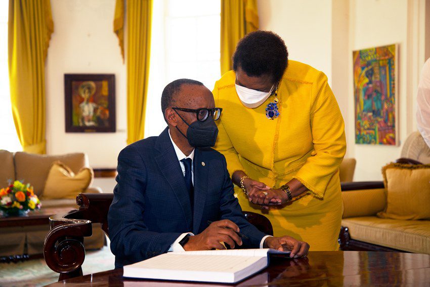 Rwanda’s President Calls On Dame Sandra Mason