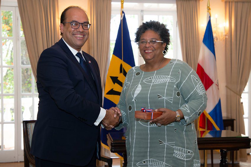 Ambassador Of The Dominican Republic To Barbados Calls On Prime Minister Mottley                