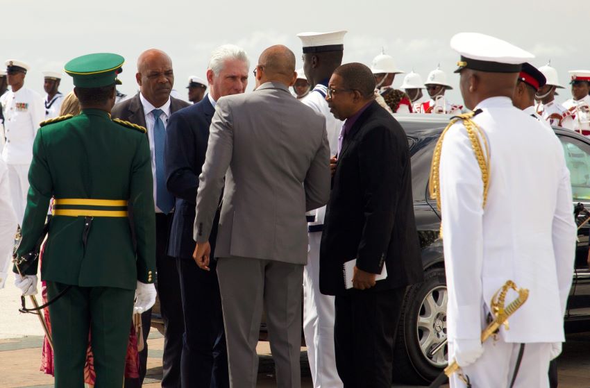 Cuba’s President Bids Barbados Farewell